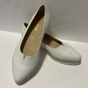 GABOR WHITE ESPADRILLE FLAT - SIZE 7